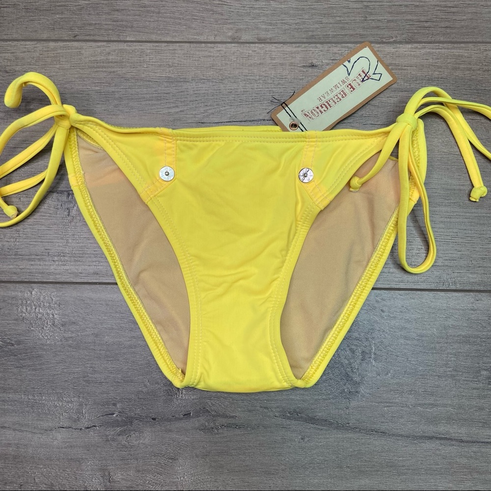 True Religion BIKINI BOTTOMS M Bright Yellow Y2K